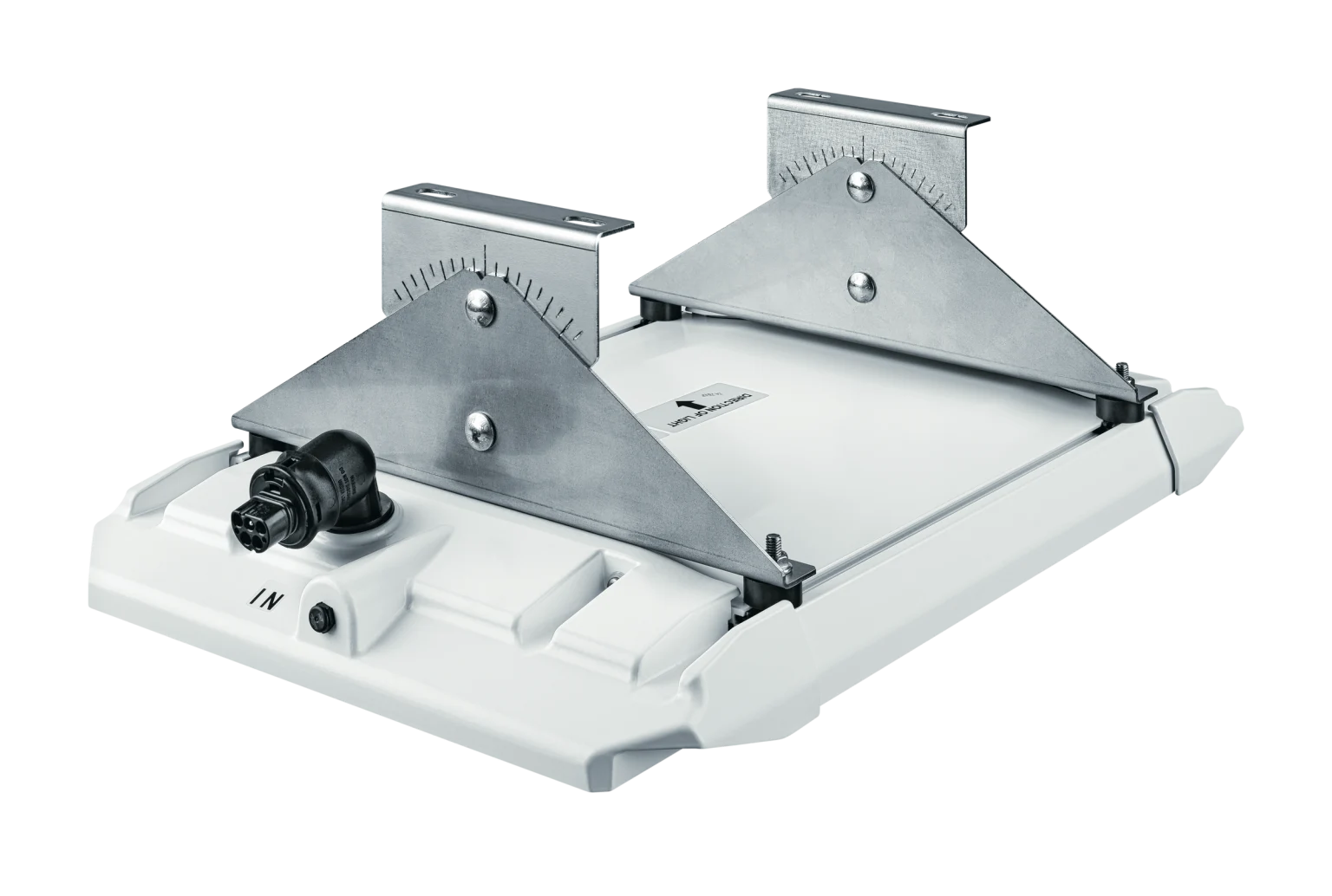 GTLED Pro shown from above, focusing on the top of the luminaire and mounting bracket