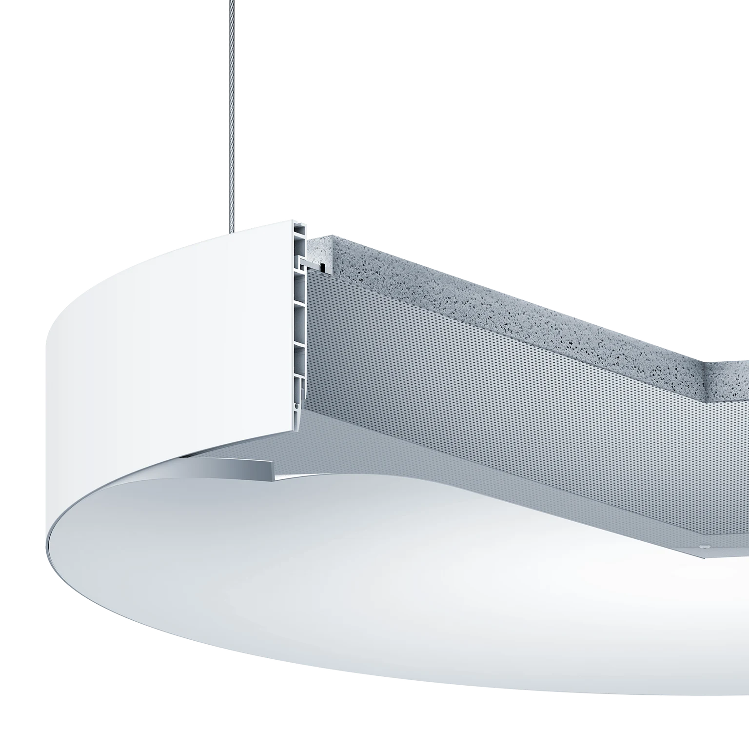 LANOS LED-Leuchte mit Halo-Effekt, Aufbauvariante von Zumtobel für architektonische Beleuchtung.