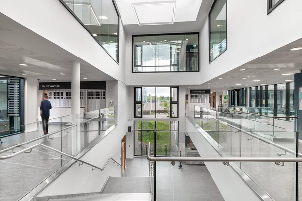 Exterior view of the Beata Vergine Hospital in Mendrisio