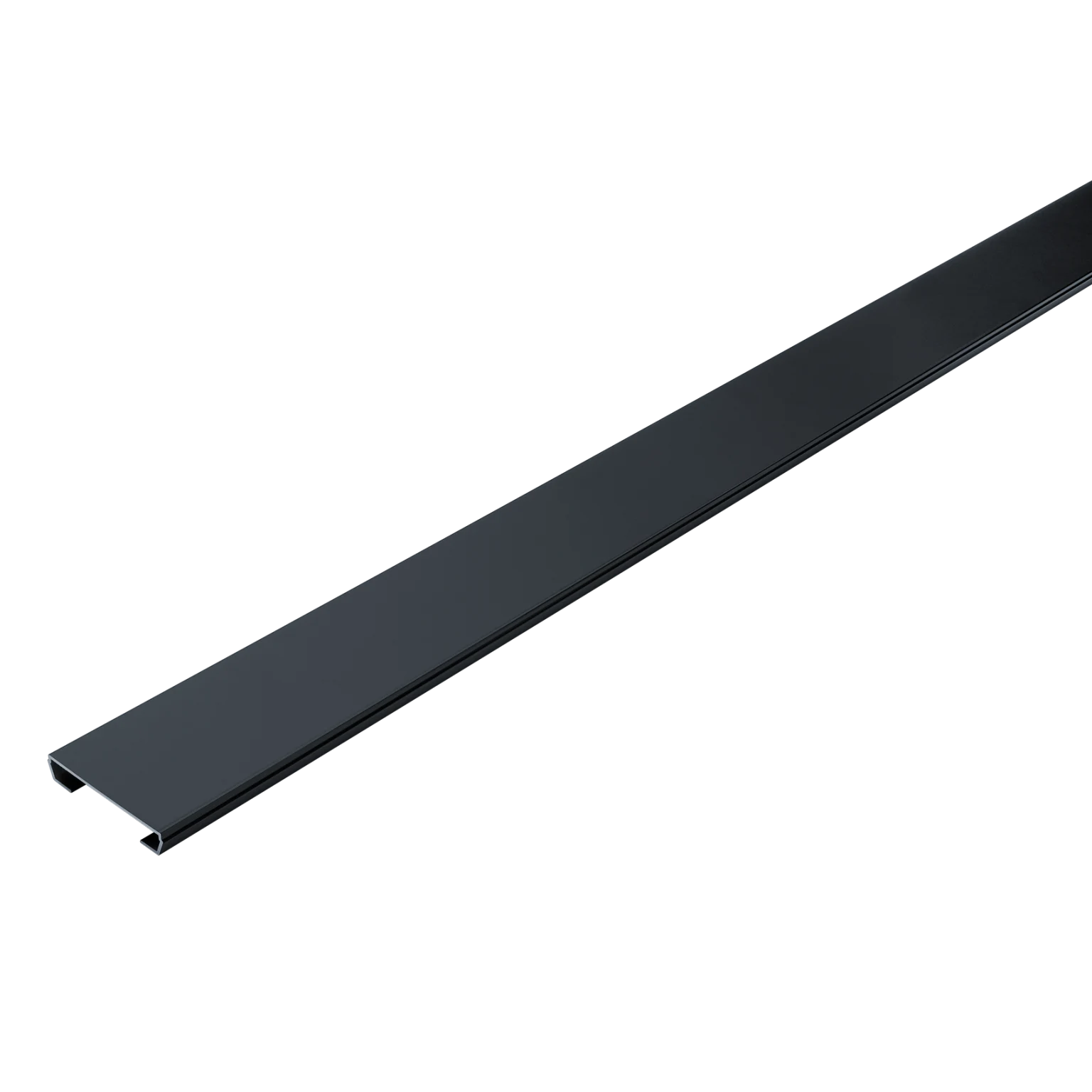 Linear black ceiling channel for suspended lighting system by Zumtobel