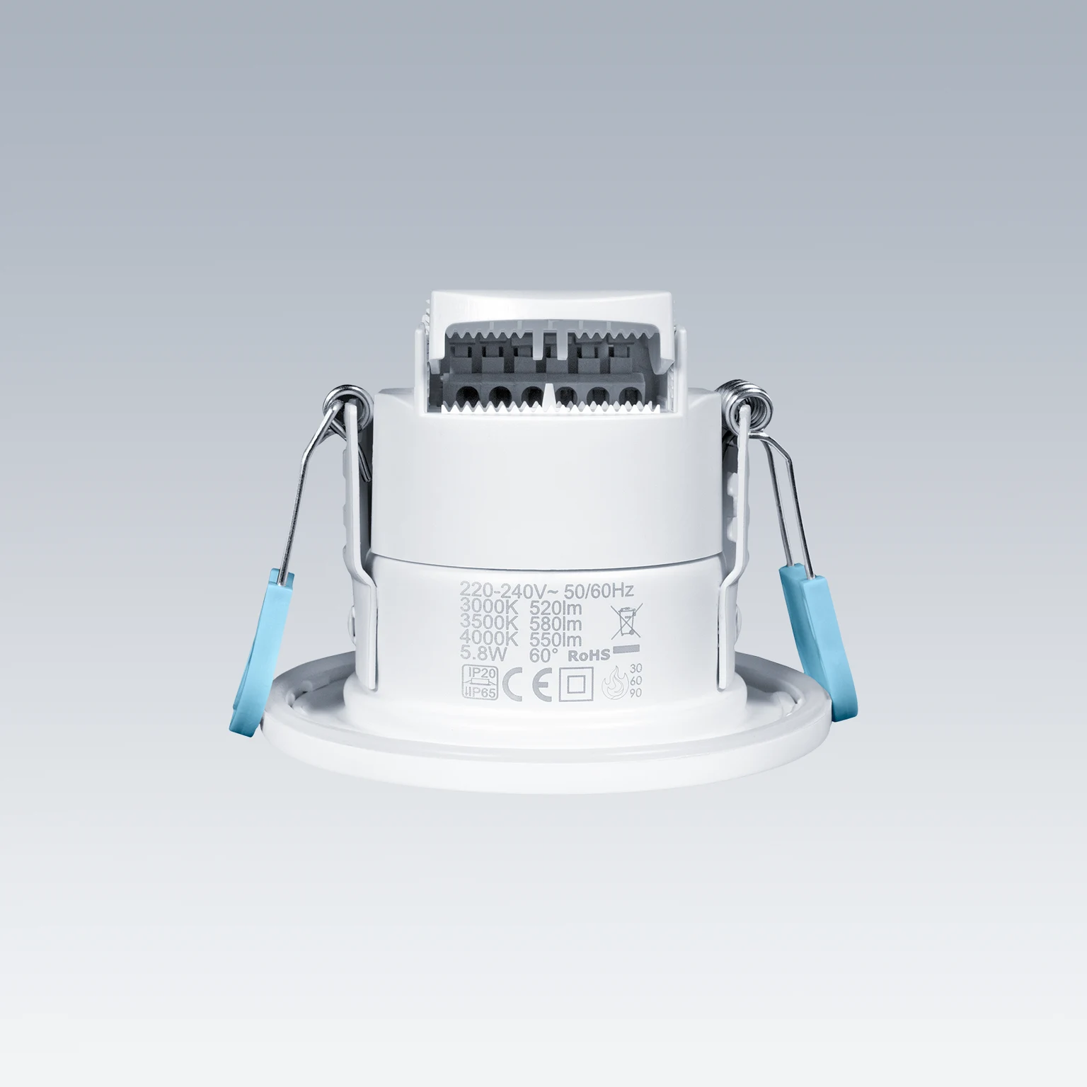 Vue latérale du downlight Sylvie