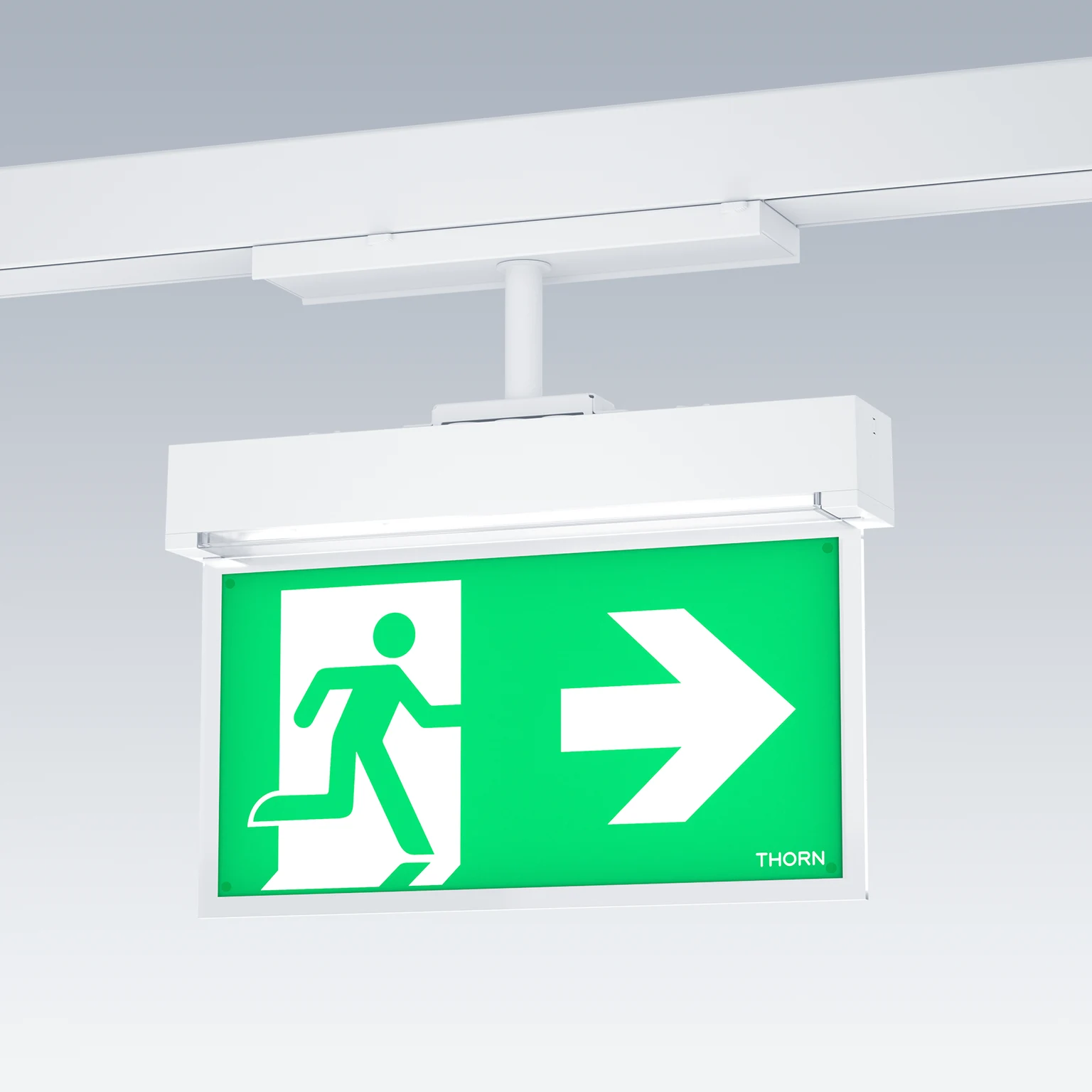 Noodverlichtingsarmatuur van Thorn op Contus kabelgoot