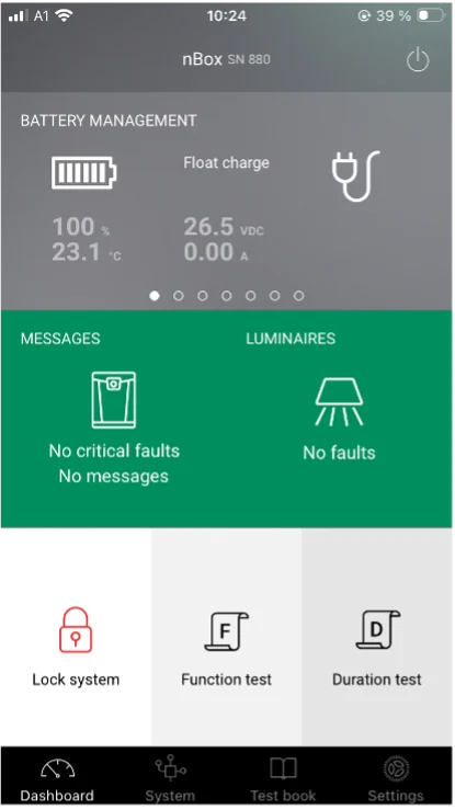 Application nBox - Aperçu du menu