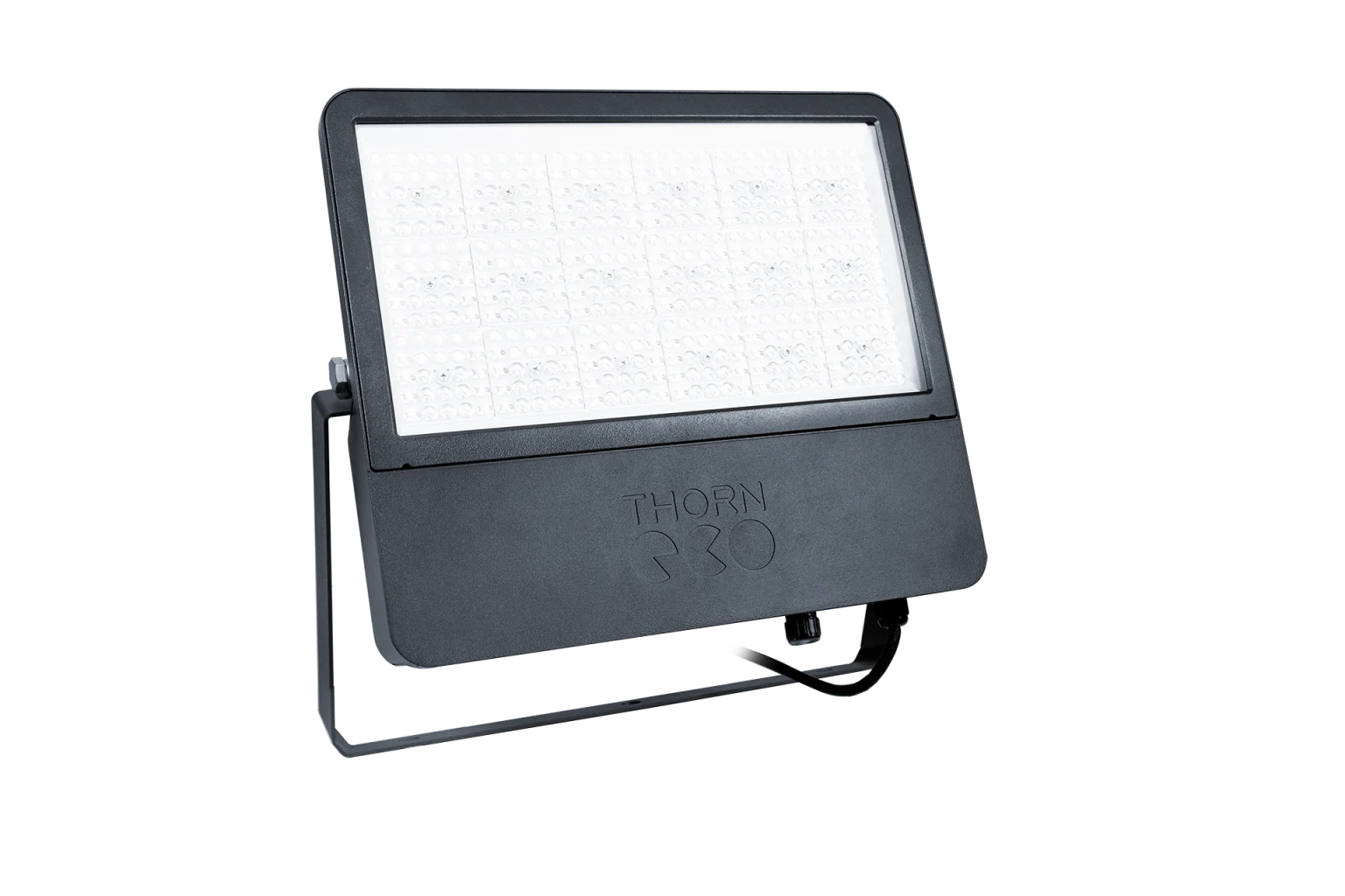 An image showing the CCT, lumen, light distribution switch on the backside of Leo floodlight