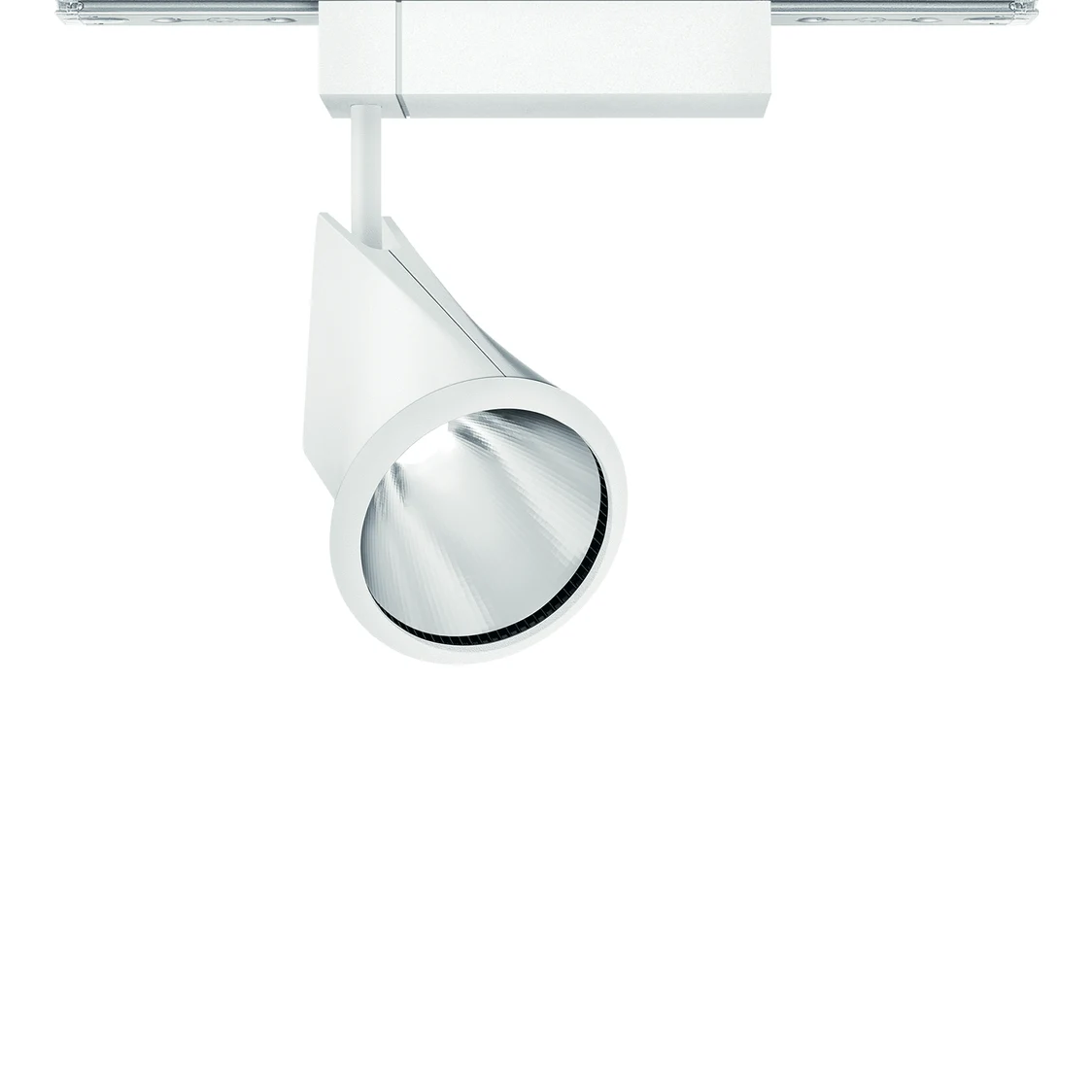 Der IYON LED-Strahler in modernem Design bietet effizient gerichtetes Licht, ideal für präzise Beleuchtung in professionellen Räumen.