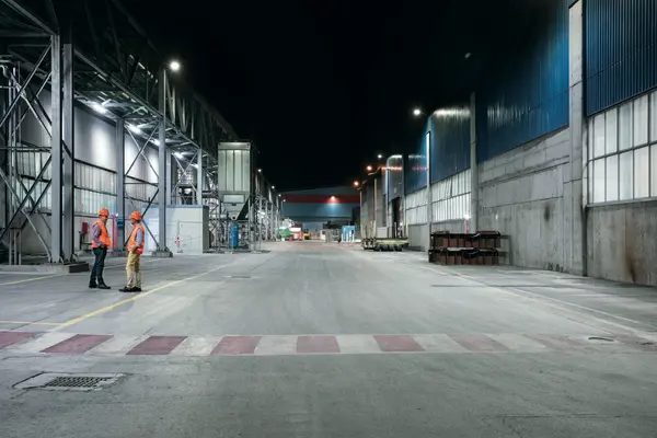 Factory lighting area with space for forklift truck