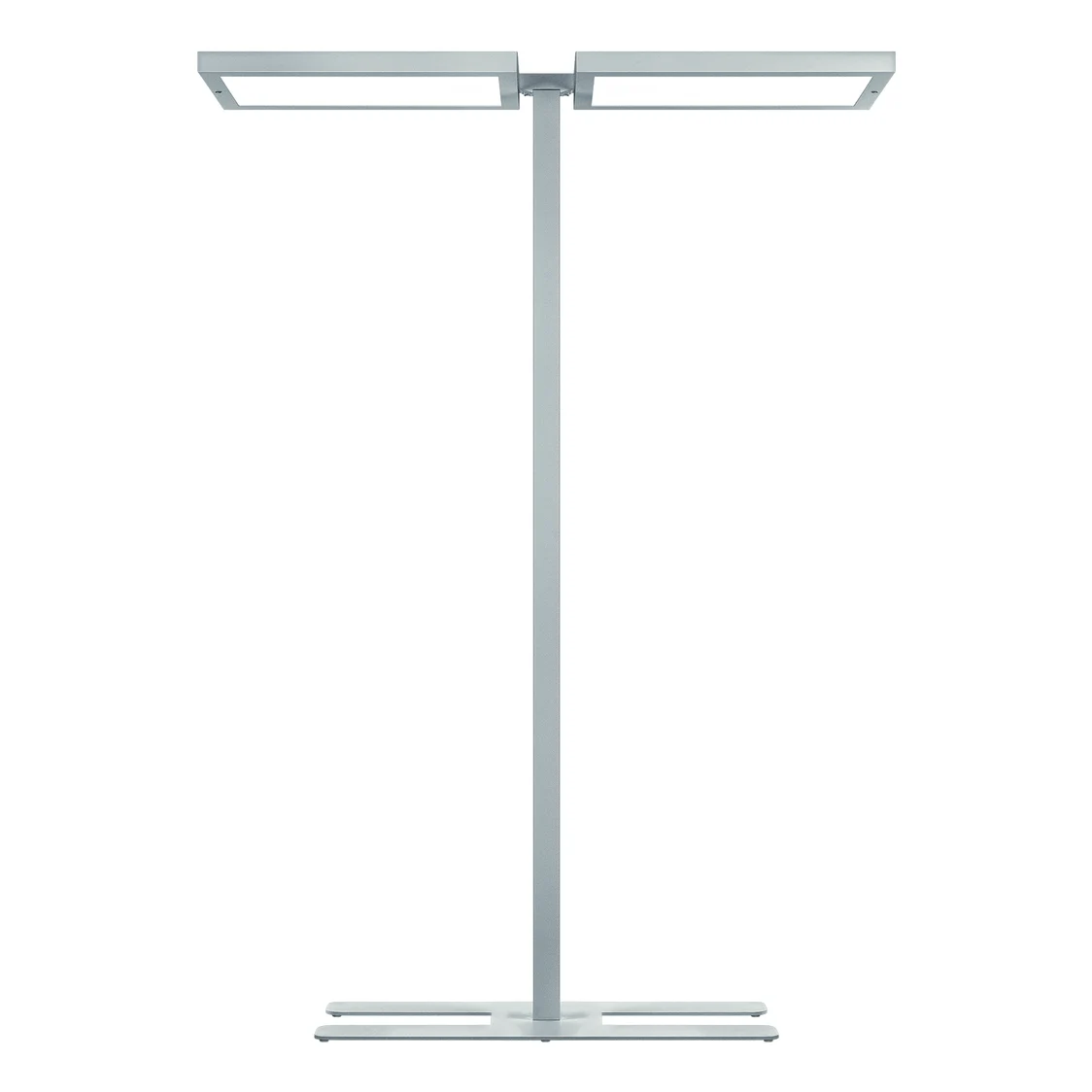 Le luminaire sur pied EPURIA propose une conception moderne et minimaliste avec deux panneaux lumineux rectangulaires et assure un éclairage uniforme de la pièce.