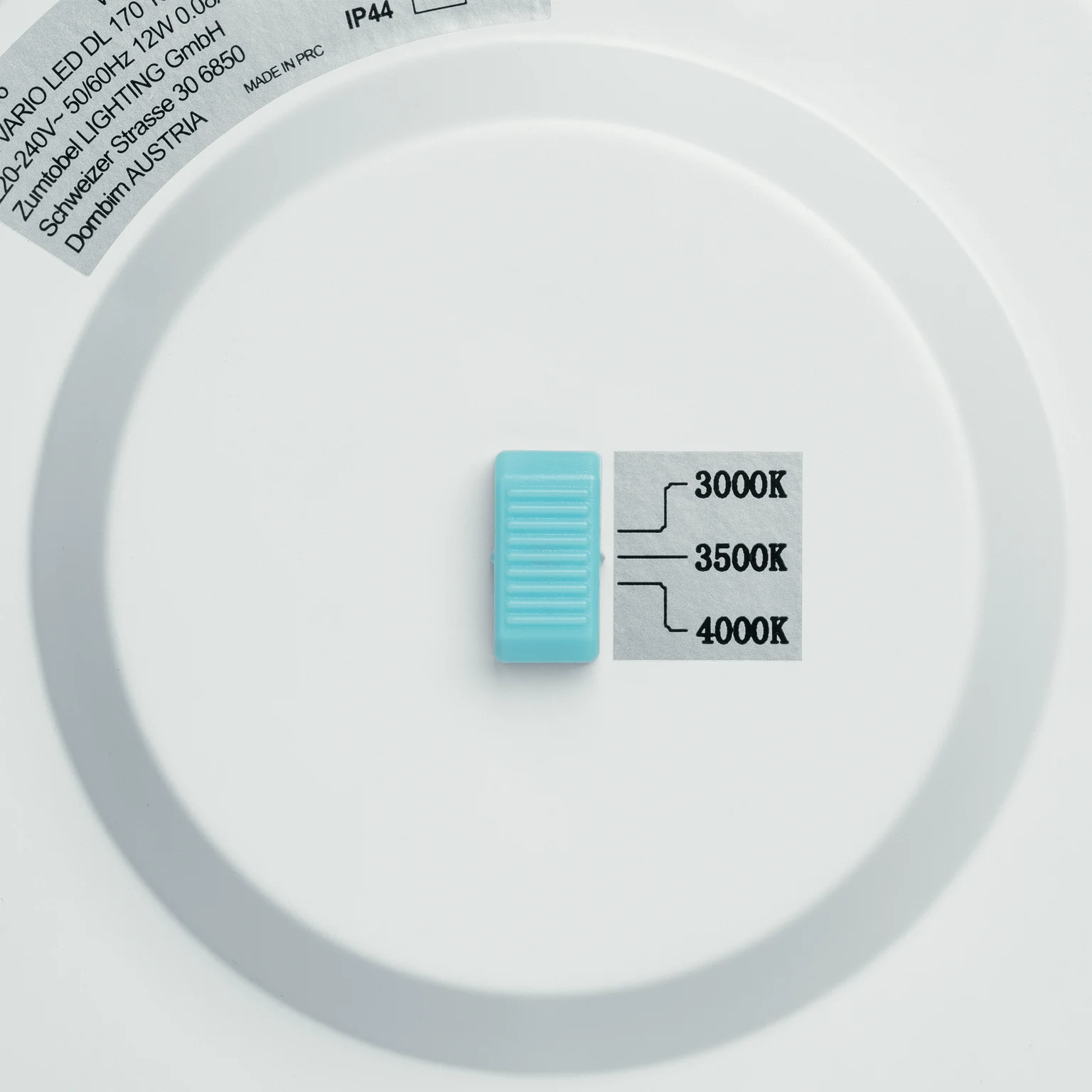 Gros plan sur l'interrupteur CCT Zoe.