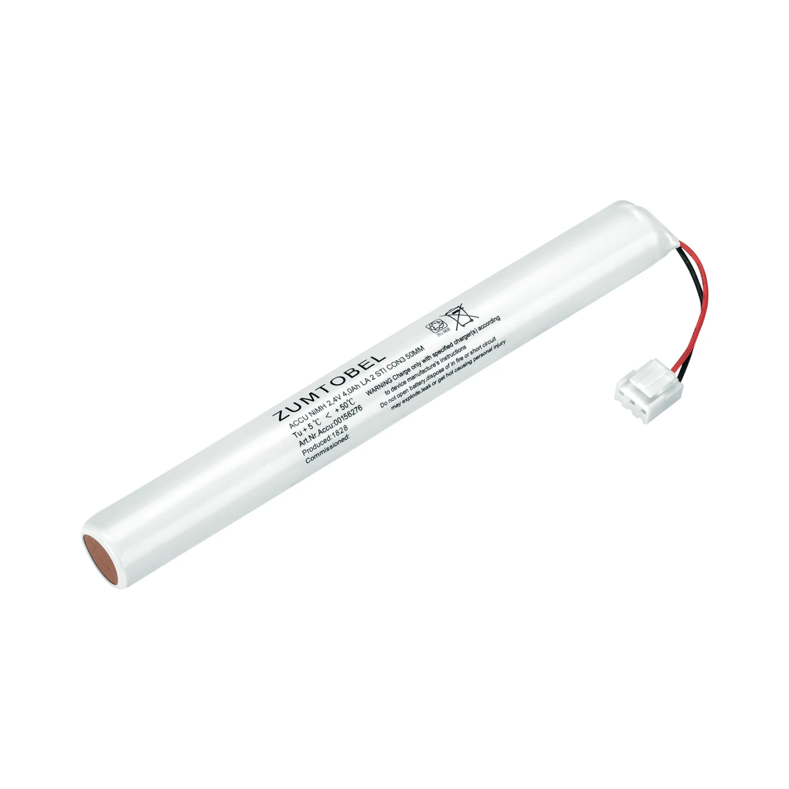 Emergency lighting lithium battery pack with connector for LED systems by Zumtobel