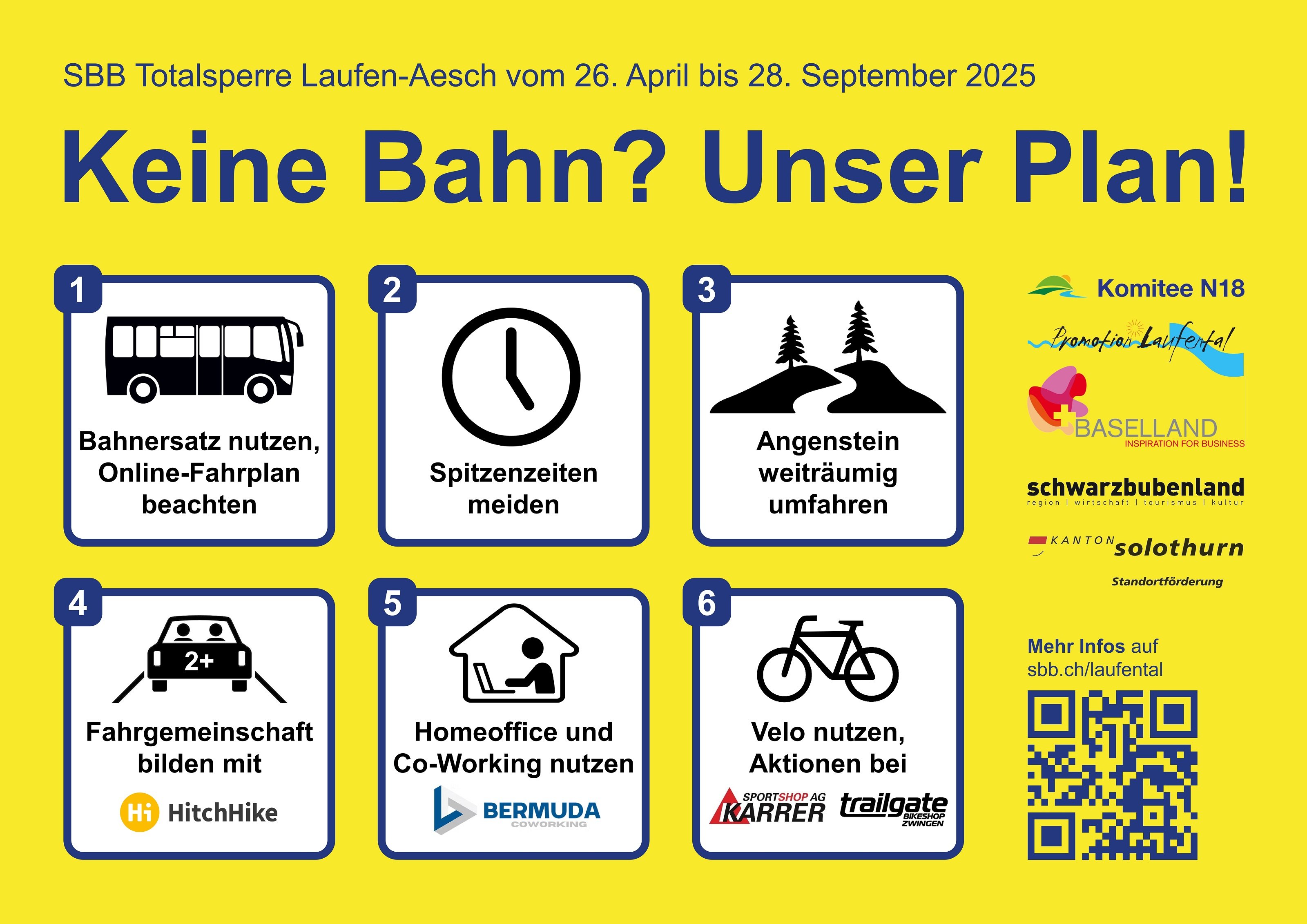 Eine Illustration mit Tipps und Alternativangeboten für die Reisenden.