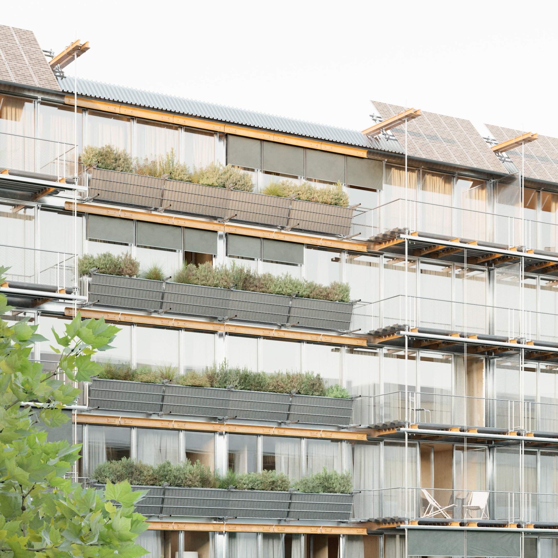 Visualisierung der Innenhofsicht des Siegerprojekts «Binaria»