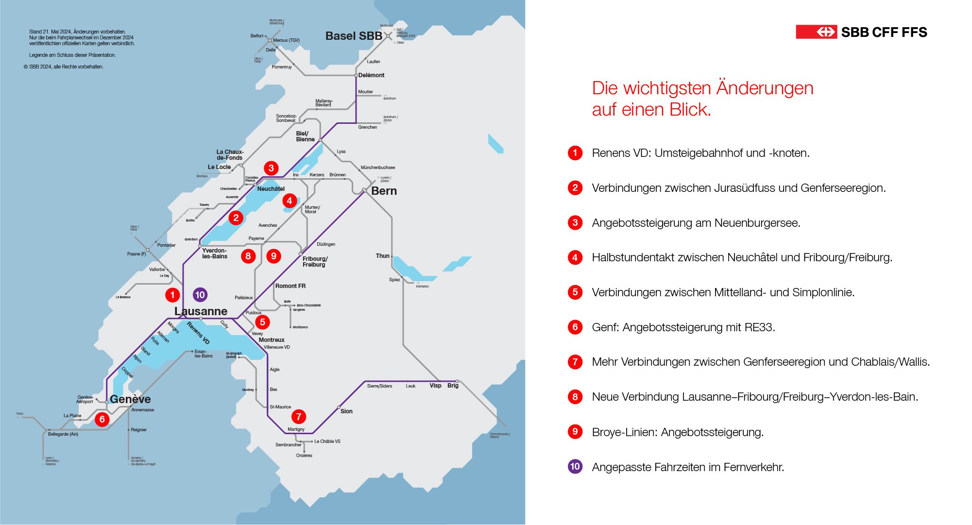 Diese visuelle Darstellung zeigt wichtige Veränderungen in einem Diagramm. Alle Änderungen sind auch im folgenden Text aufgelistet.