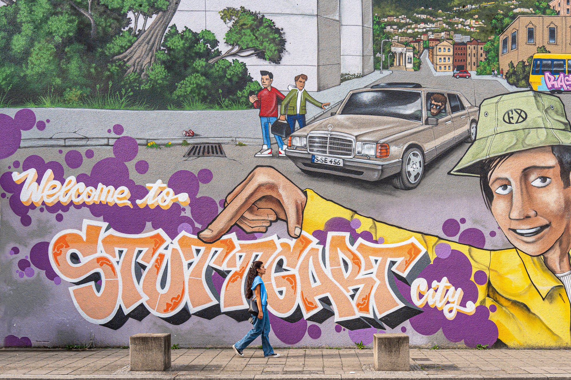Graffiti mit der Schrift "Welcome to Stuttgart City"