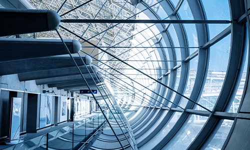 Architectural walkway in a modern building