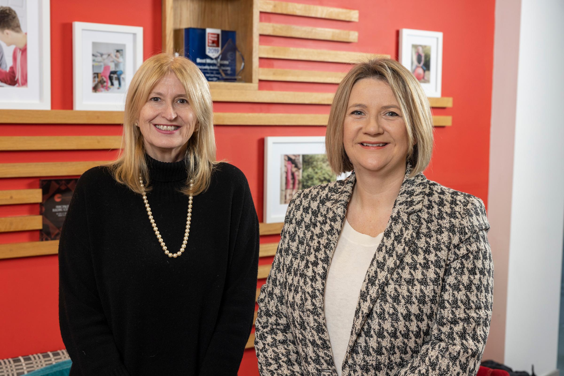 Principality CEO Julie-Anne Haines pictured with Pobl Group CEO, Amanda Davies