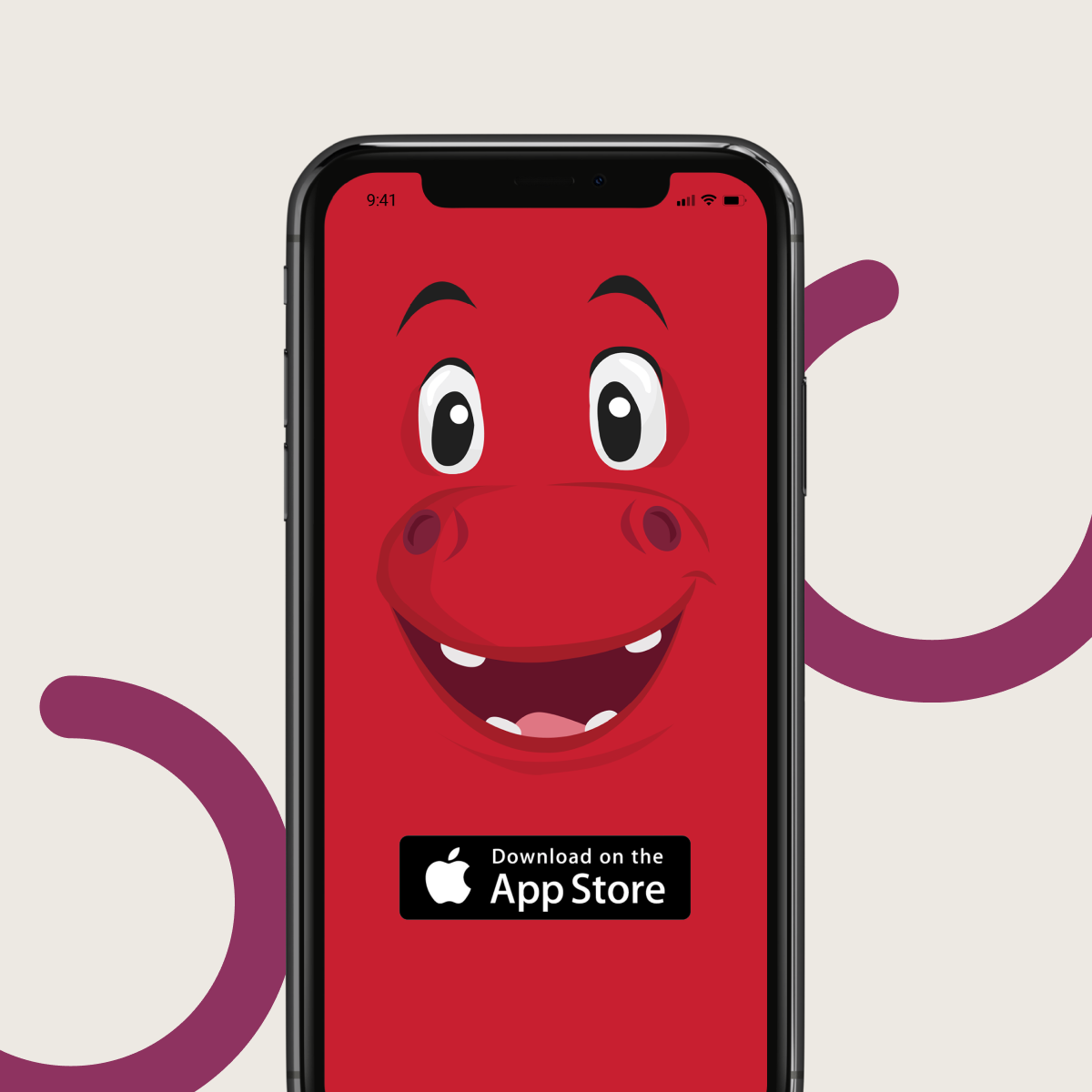 A mobile phone presenting the splash screen for the Dylan app. 