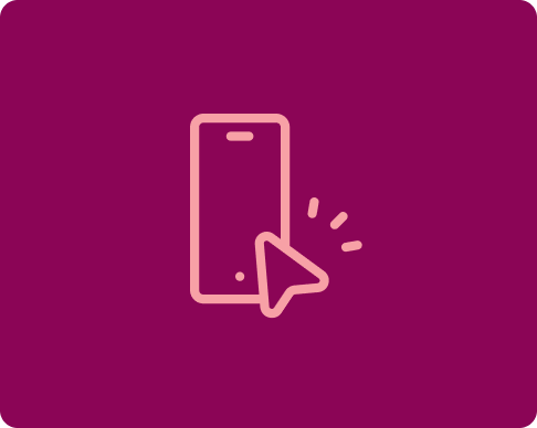 Mobile phone icon - plum background