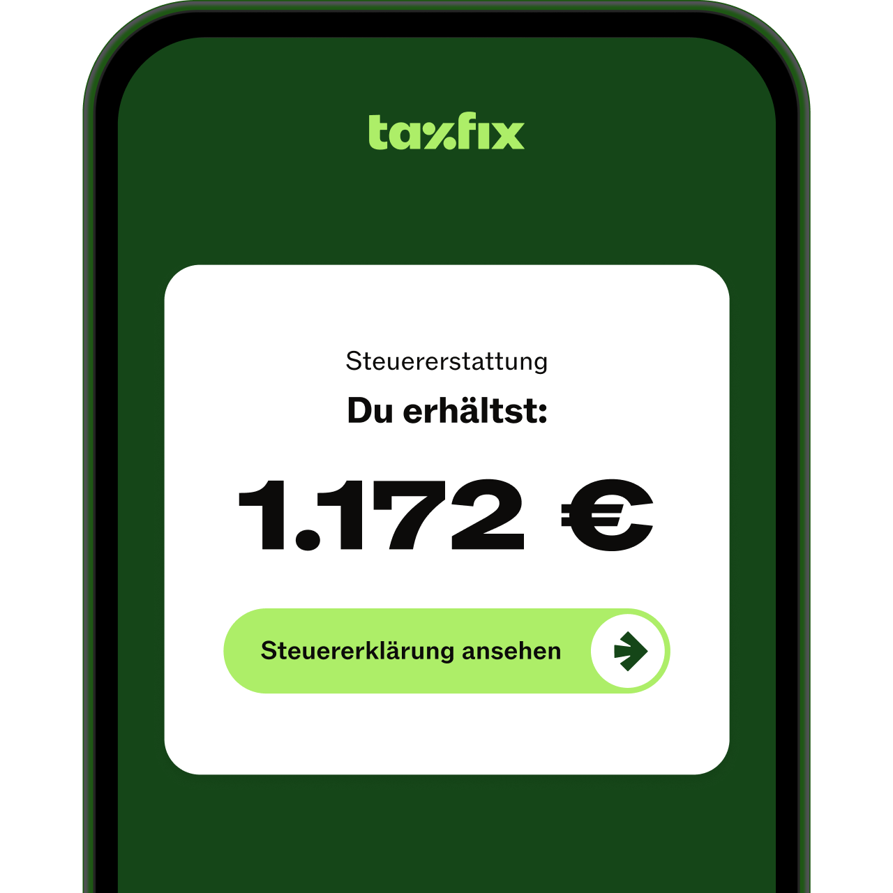 1.095€ Rückerstattung auf Smartphonebildschirm