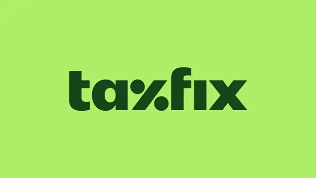 Taxfix Logo, hellgrüner Hintergrund