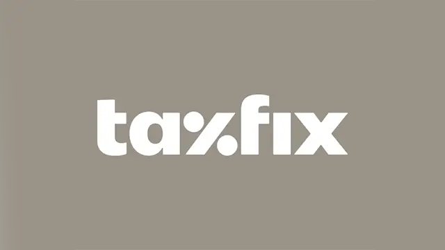 Taxfix Logo, weiße Schrift