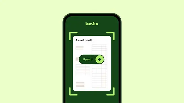 Taxfix app screen: upload Annual payslip