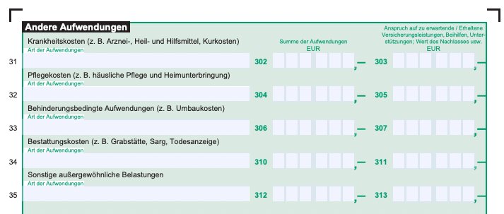 Andere-Aufwendungen-Aussergewöhnliche-Beasltungen-ELSTER-Formular