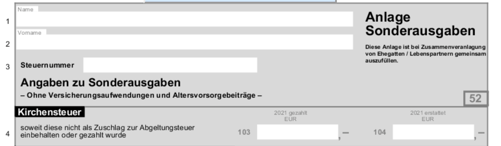 Kirchensteuer-eintragen-Steuerformular-2021-gezahlt-erstattet-Anlage-Sonderausgaben-wie-ELSTER-Steuererklärung