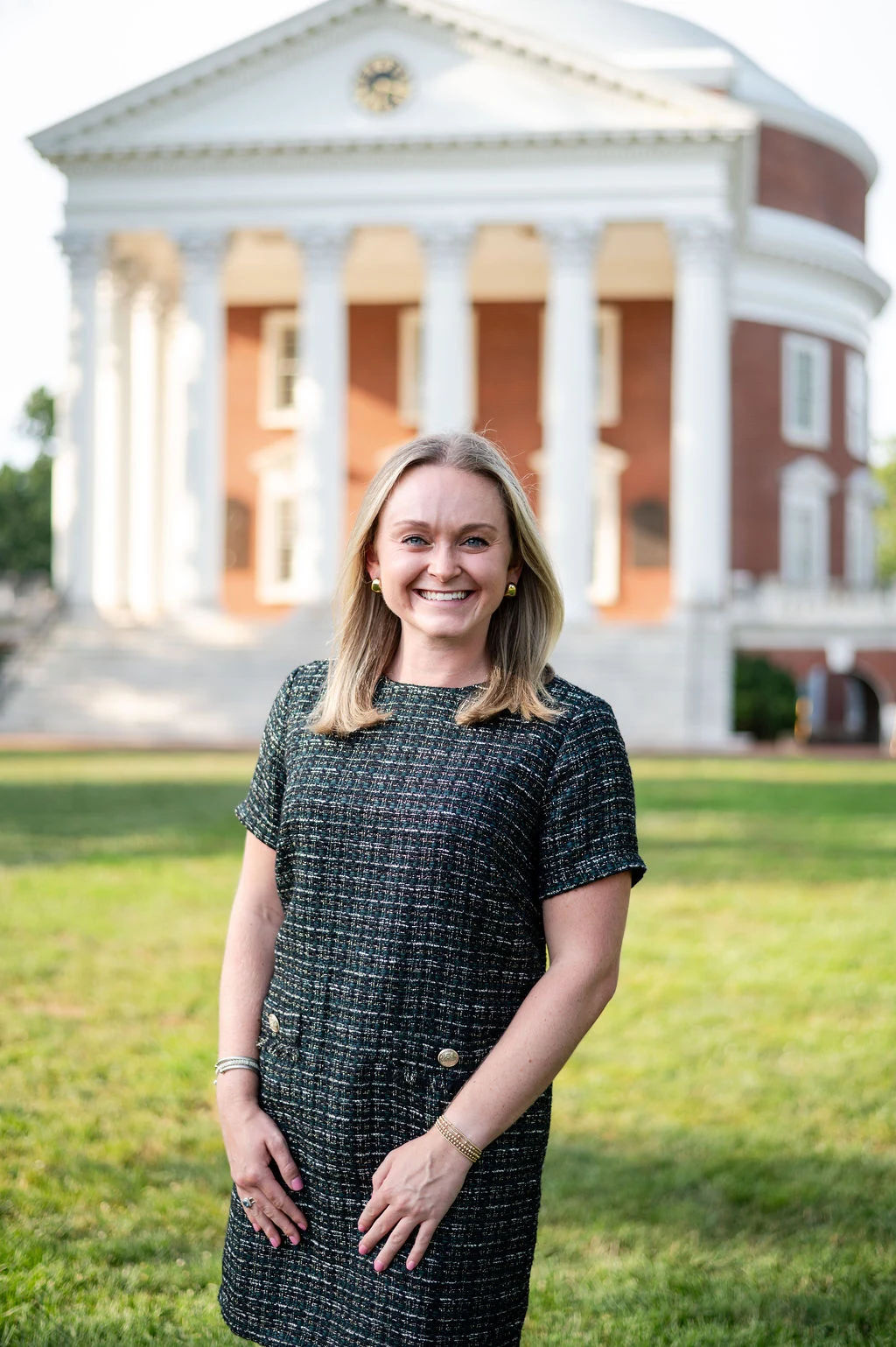 Catherine Herman, a pharmacy resident, poses in front of the rotunda