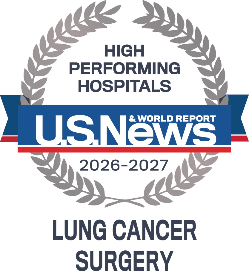 Our lung cancer surgical care is recognized as some of the best in the country. U.S. News & World Report rated our care as "high performing," their highest rating.  ﻿