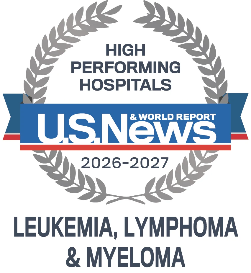 Our leukemia, lymphoma, and myeloma care is recognized as some of the best in the country. U.S. News & World Report rated our care as "high-performing," their highest rating.