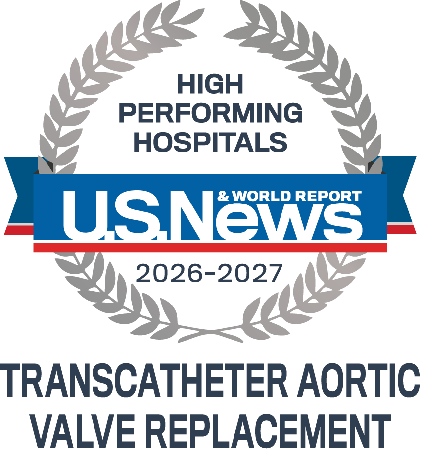 TAVR Transcatheter Aortic Valve Replacement U.S. News High Performing Badge 2026-2027