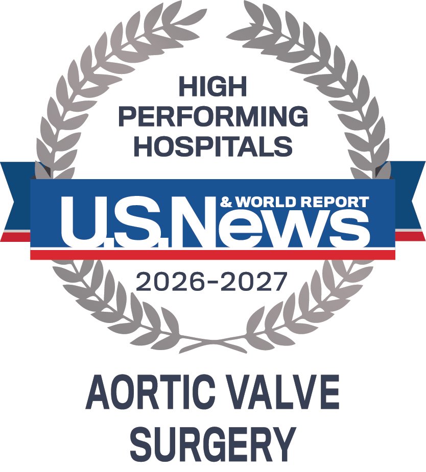 Aortic Valve Surgery U.S. News High Performing Badge 2026-2027