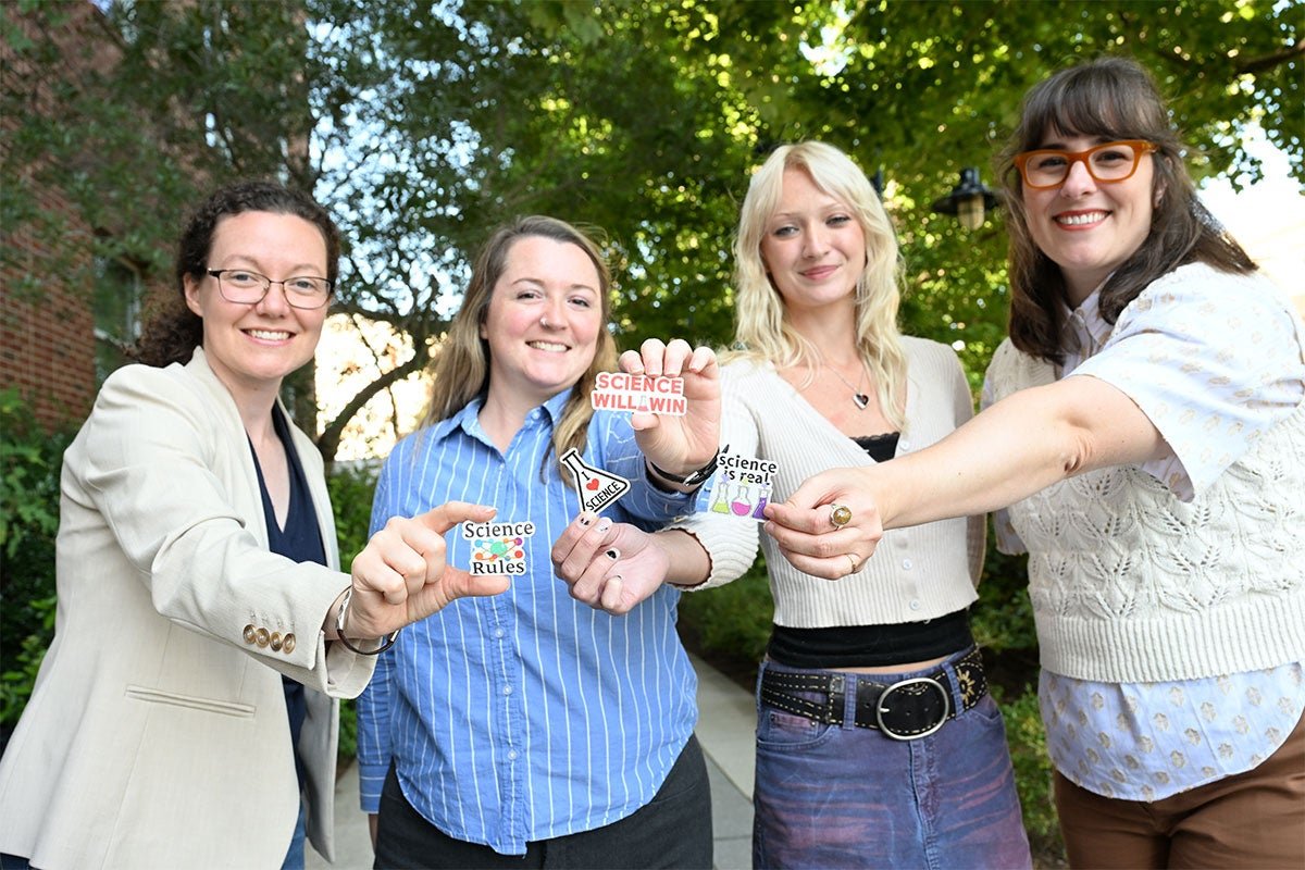 Pictured from left: Rachelle Crescenzi, PhD, Vanessa Crain, Zola Bzdek, PhD, and Allison Scott, MSc of UVA's SALT Lab (photo credit Karen Barden)