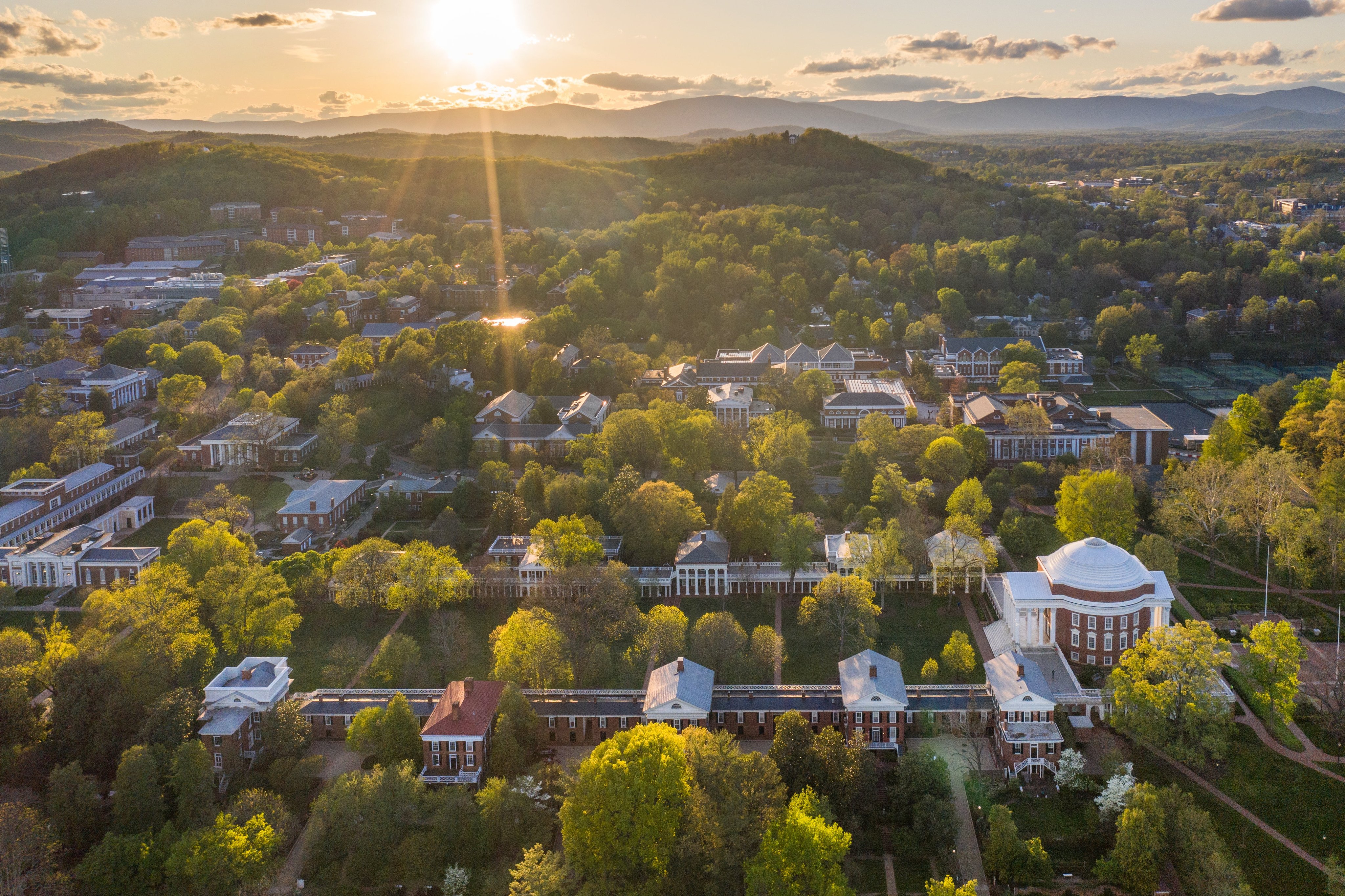 Aerial view of UVA grounds