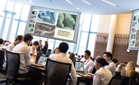 Students learning in a classroom