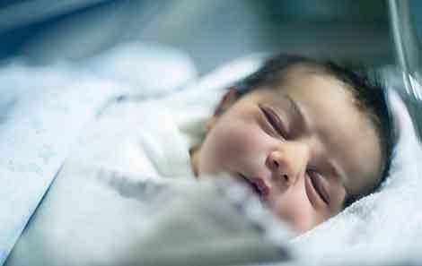 A baby in the hospital