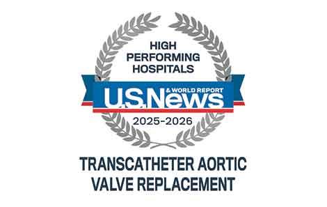 TAVR Transcatheter Aortic Valve Replacement U.S. News High Performing Badge 2025-2026