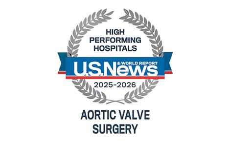 Aortic Valve Surgery U.S. News High Performing Badge 2025-2026