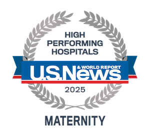 US News Badge designates a high performing maternity care hospital