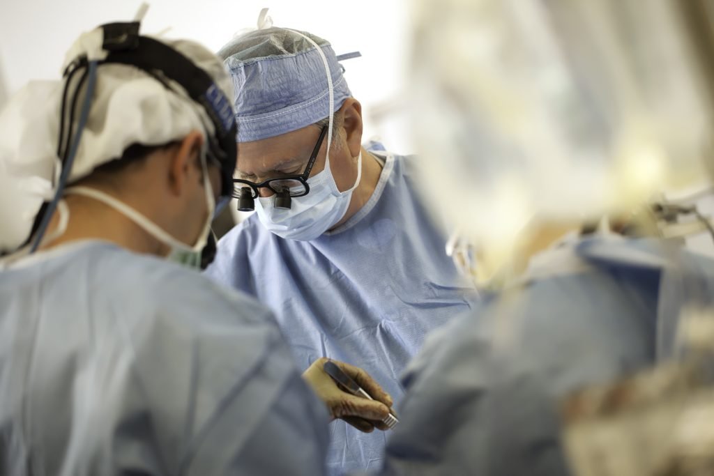 UVA Health Transplant Surgeons working on a patient