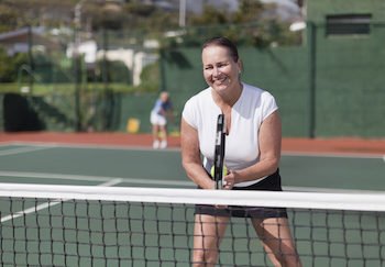 playing tennis