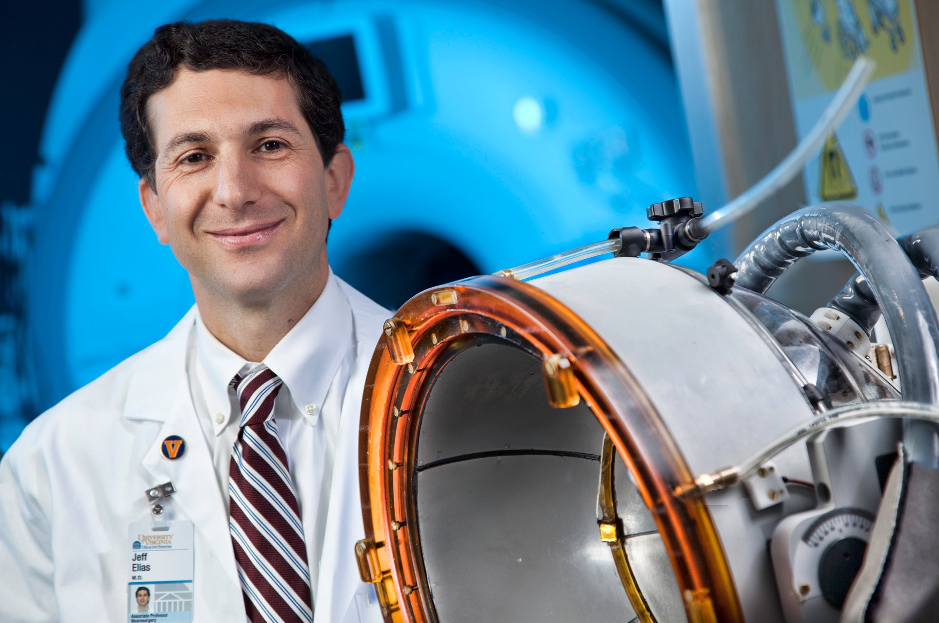 Jeff Elias, MD, with focused ultrasound equipment