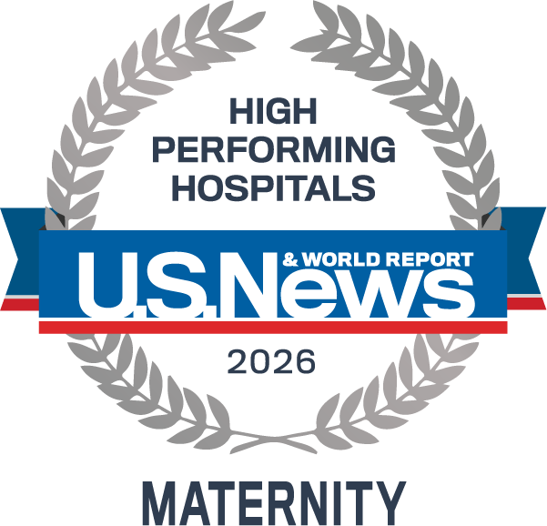 US News Badge designates a high performing maternity care hospital