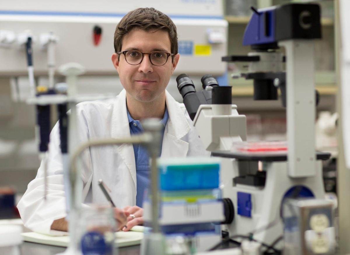John Lukens, PhD, in the lab at the University of Virginia School of Medicine