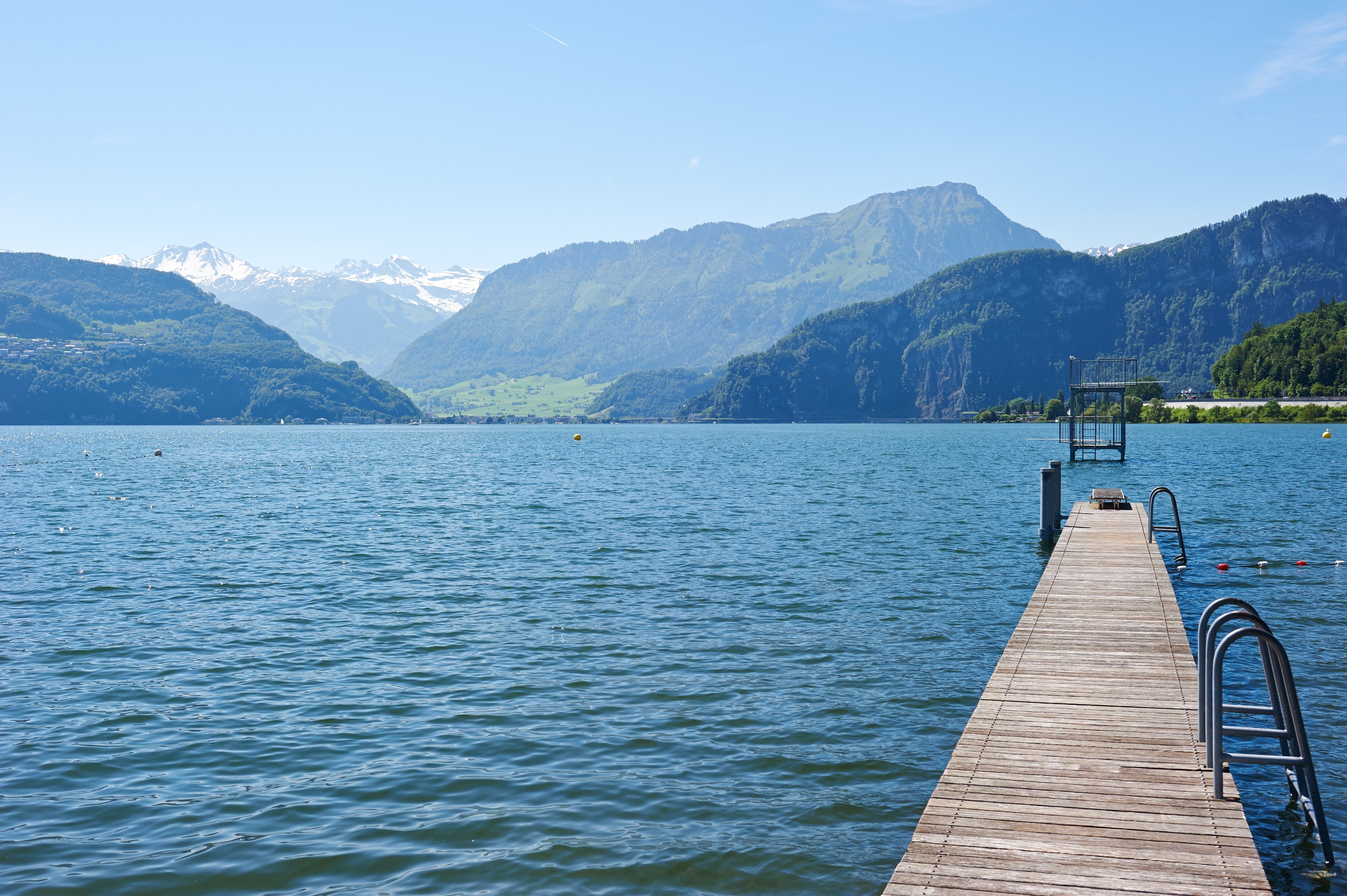 Badesteg auf dem TCS Camping Luzern Horw