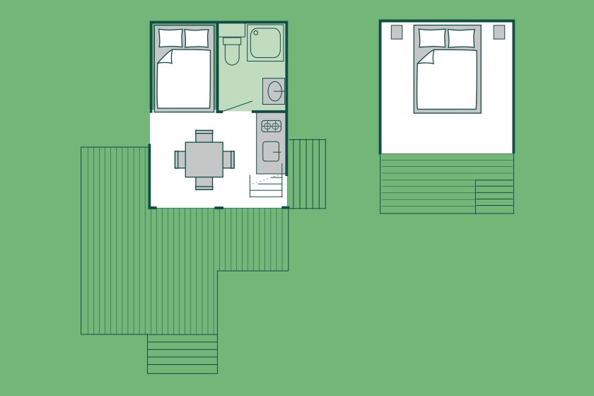 Plan de l'hébergement locatif TCS Camping