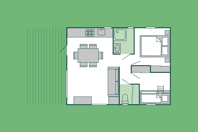 Plan de l'hébergement locatif TCS Camping