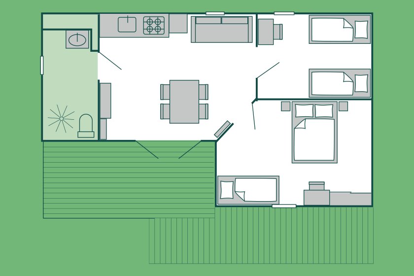 Plan de l'hébergement locatif TCS Camping