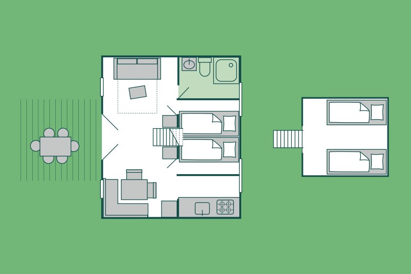 Plan de l'hébergement locatif TCS Camping