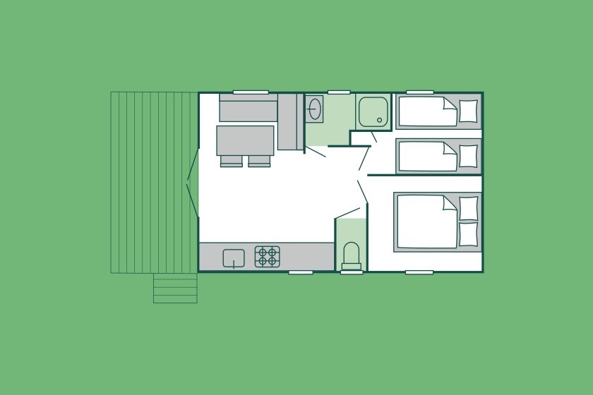 Plan de l'hébergement locatif TCS Camping